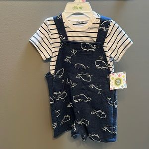NWT little me overall set